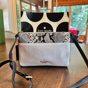 Kate Spade Leila Triple Gusset Leather Crossbody - Mixed Material Snake Print
